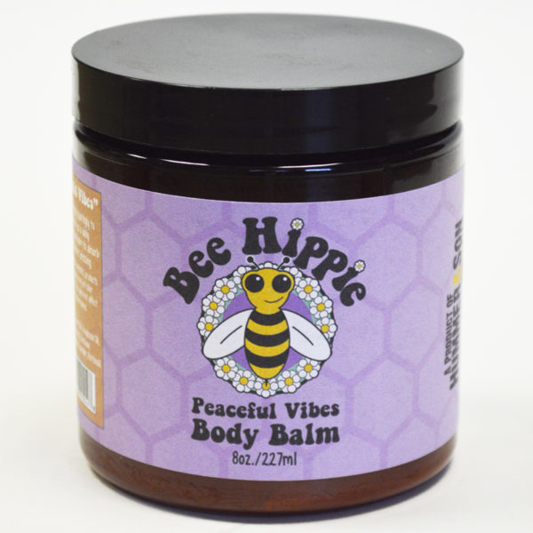 Peaceful Vibes" Bee Hippie beeswax body balm.